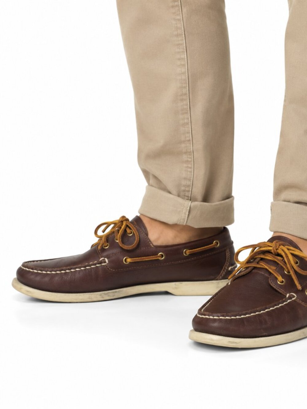 Mr. Cat Brown Leather Deck Loafers 10.5
